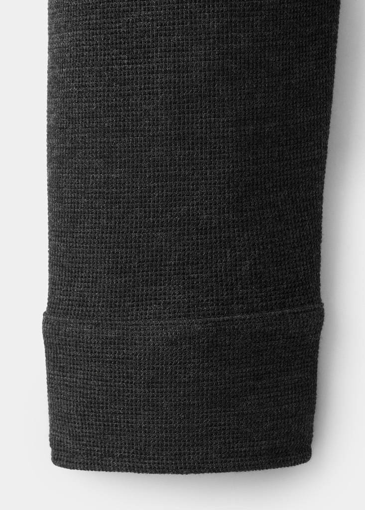 Knitted structured polo sweater — Dark Heather Grey