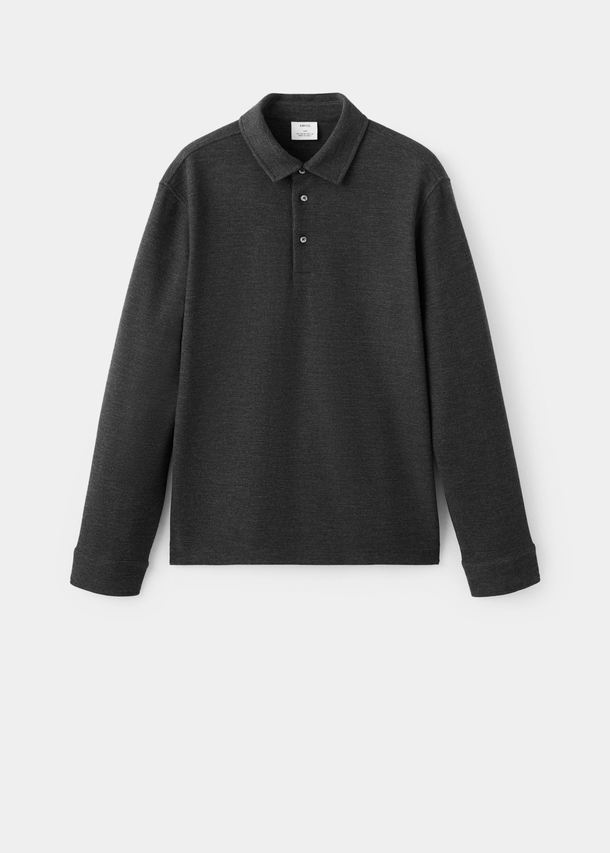 Strukturierter Strickpullover mit Polo-Kragen - Artikel ohne Model
