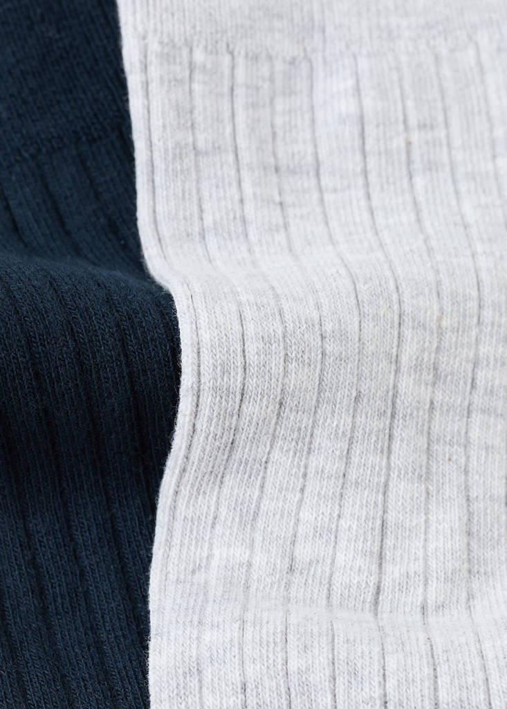 Pack of 2 ribbed cotton socks — Grey
