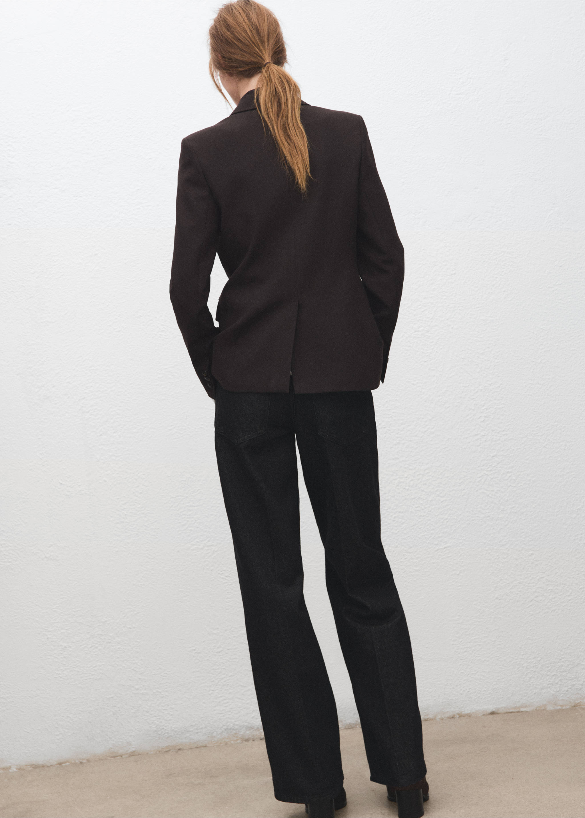Blazer costume droit - Verso de l’article, Chocolat. Ref: 27071328-00.