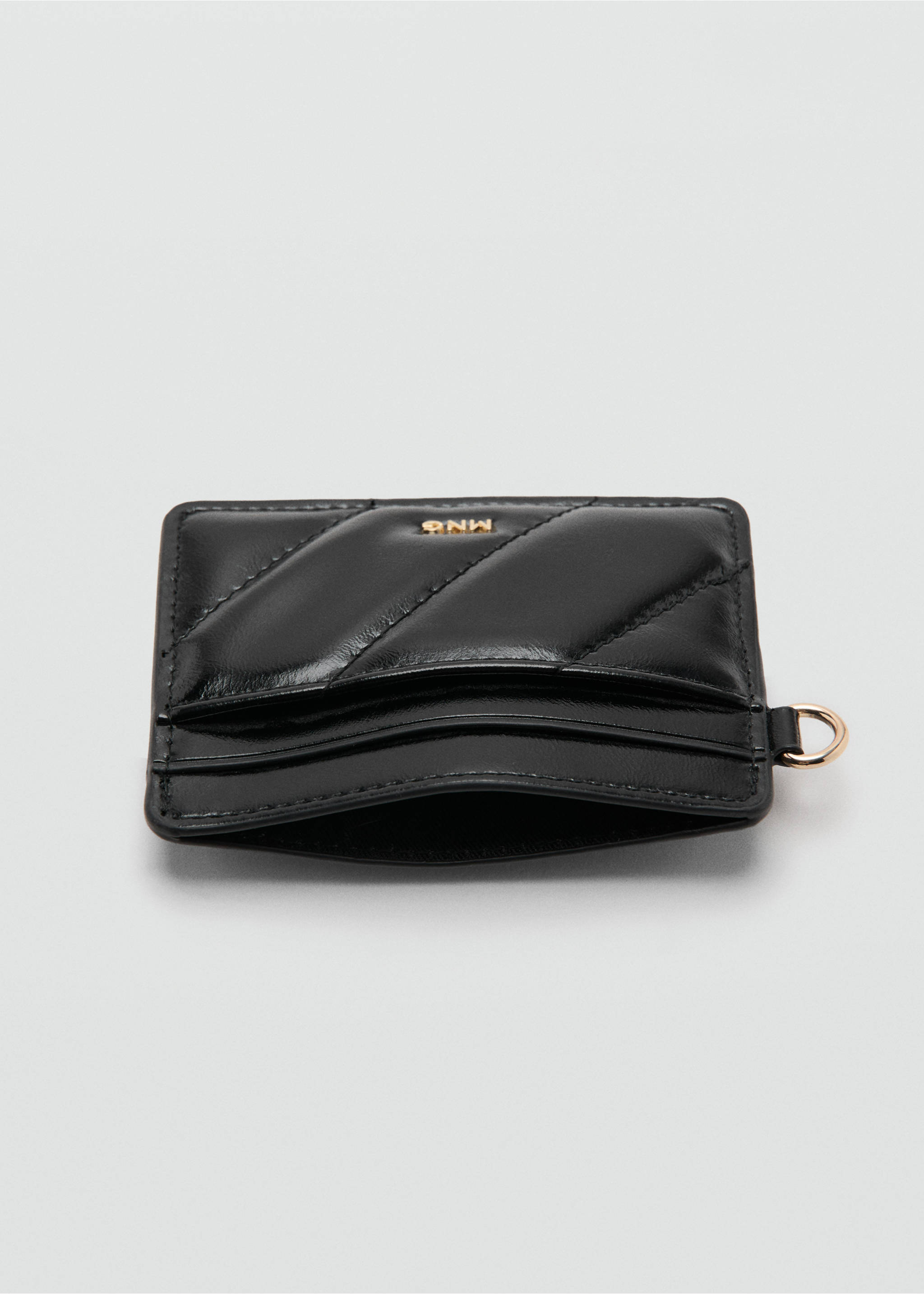 Quilted cardholder - Details of the article 2, Black. Ref: 27071332-00.