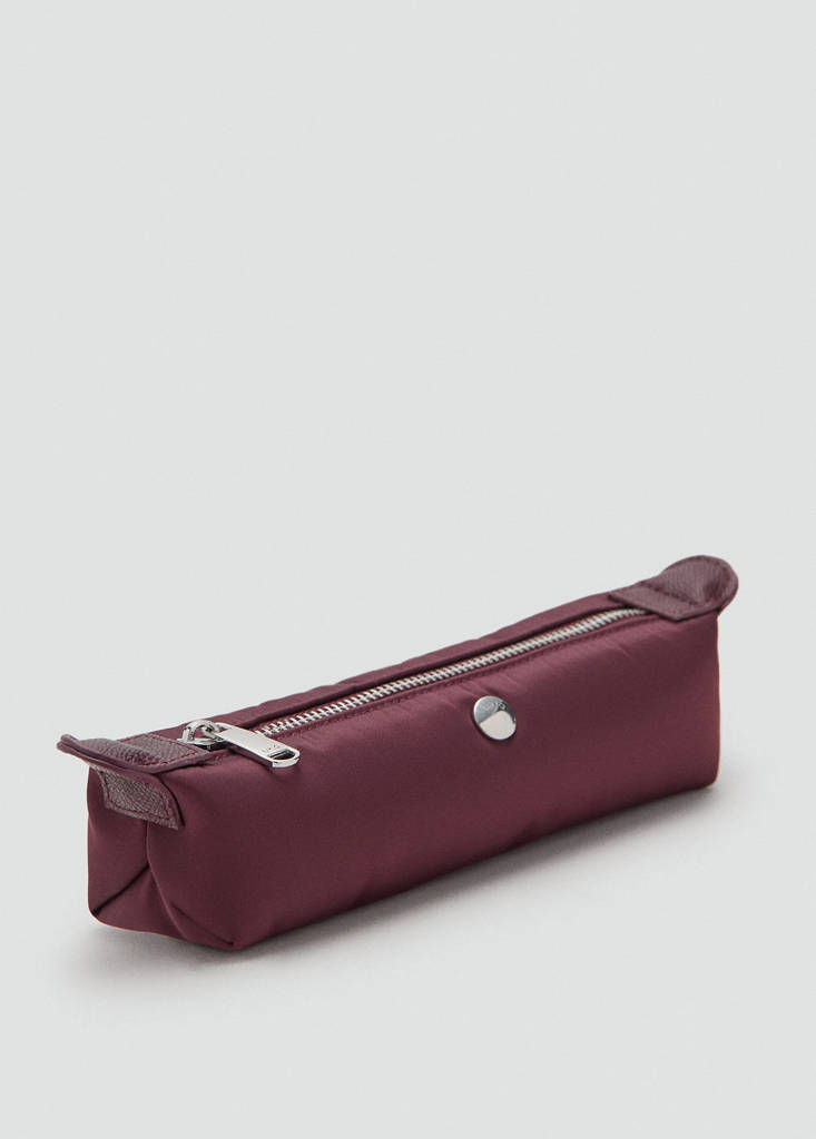 Nylon case with zip — Burgundy
