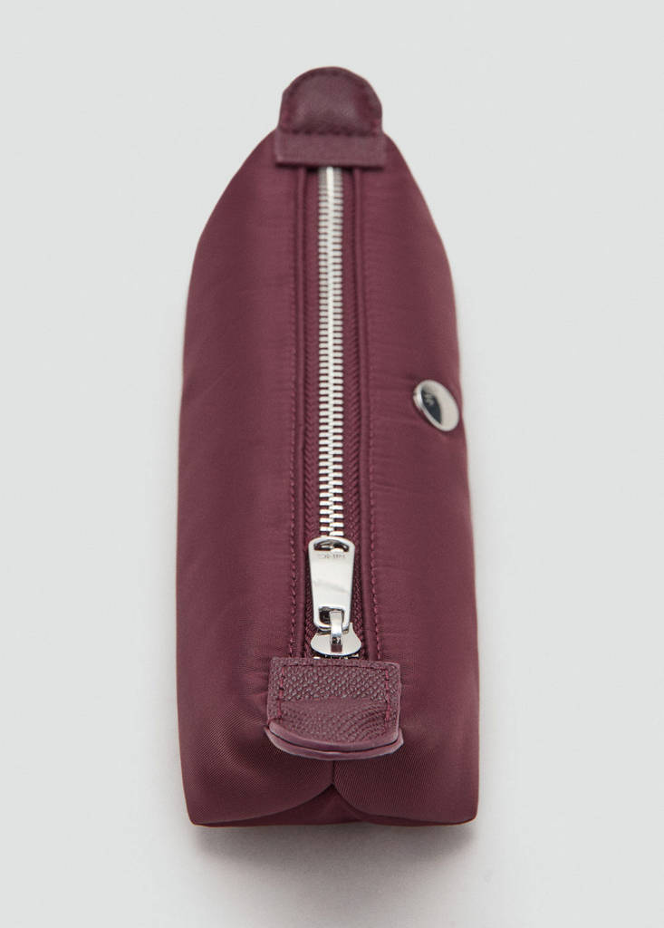 Nylon case with zip — Burgundy