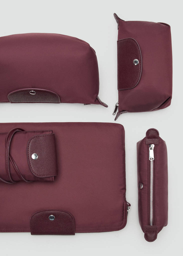 Nylon case with zip — Burgundy