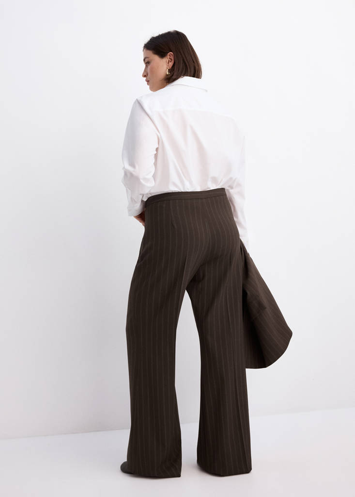 Pinstripe suit trousers — Brown