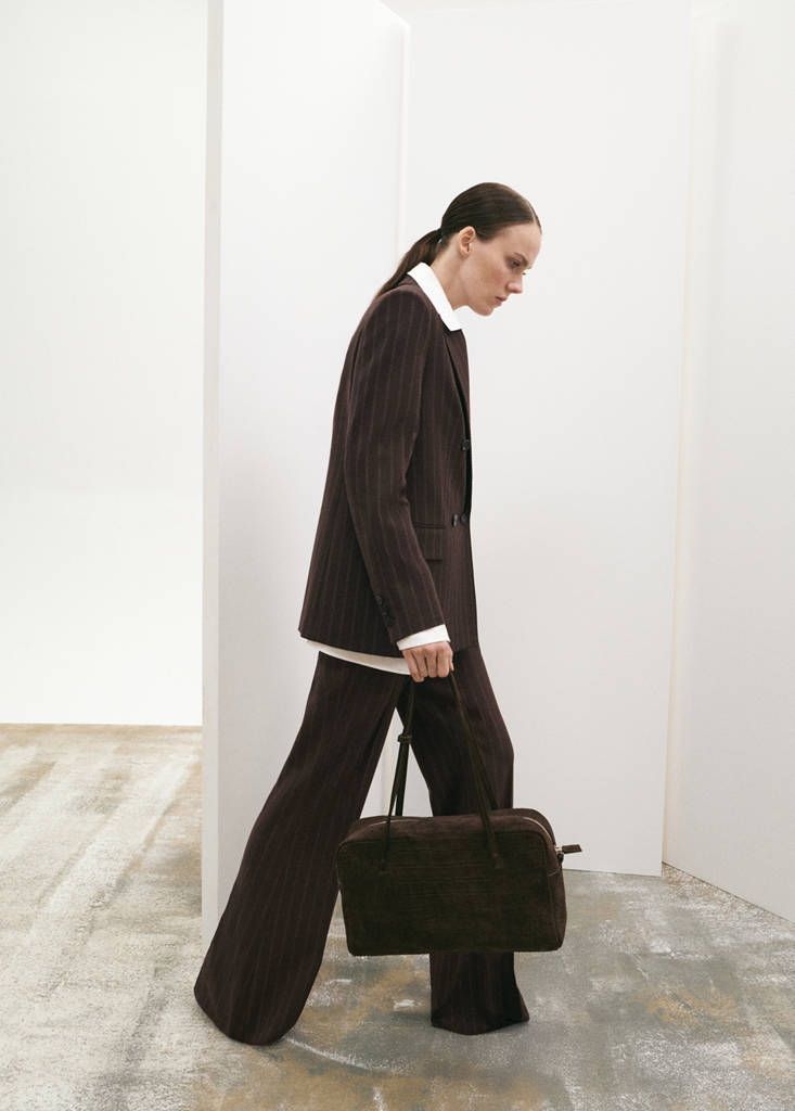 Pinstripe suit trousers — Brown