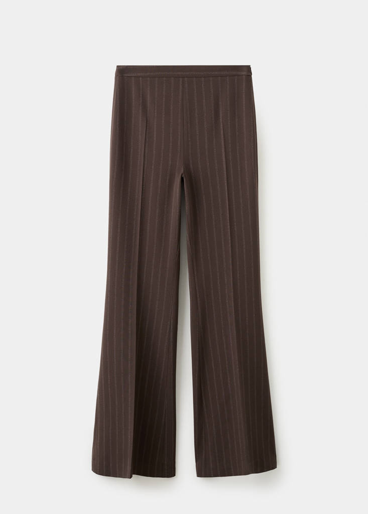 Pinstripe suit trousers — Brown