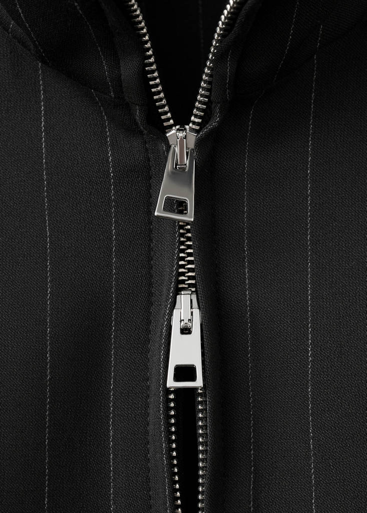 Pinstripe bomber jacket — Black