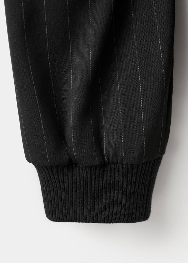 Pinstripe bomber jacket — Black