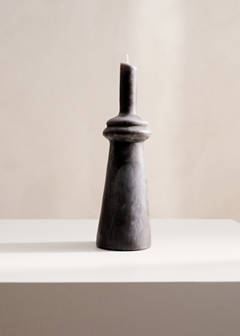 Tall tower decorative candle — Charcoal 1