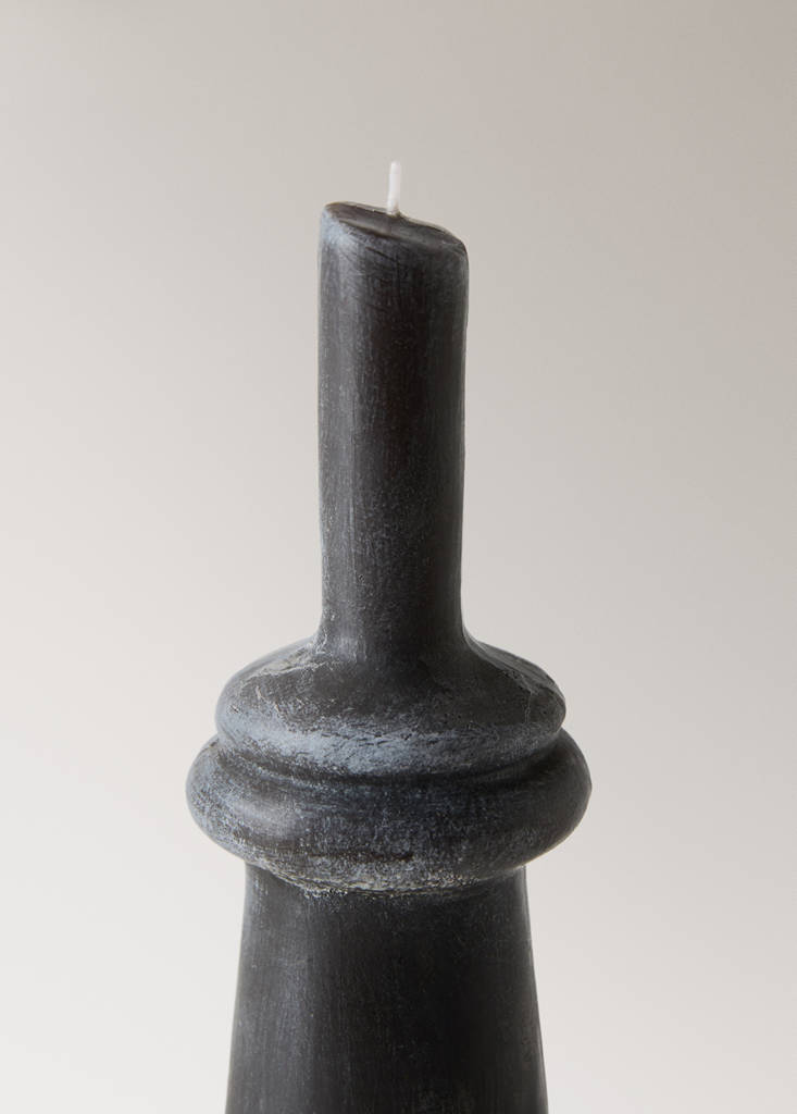 Tall tower decorative candle — Charcoal