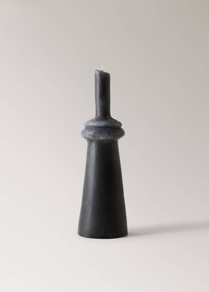 Tall tower decorative candle — Charcoal