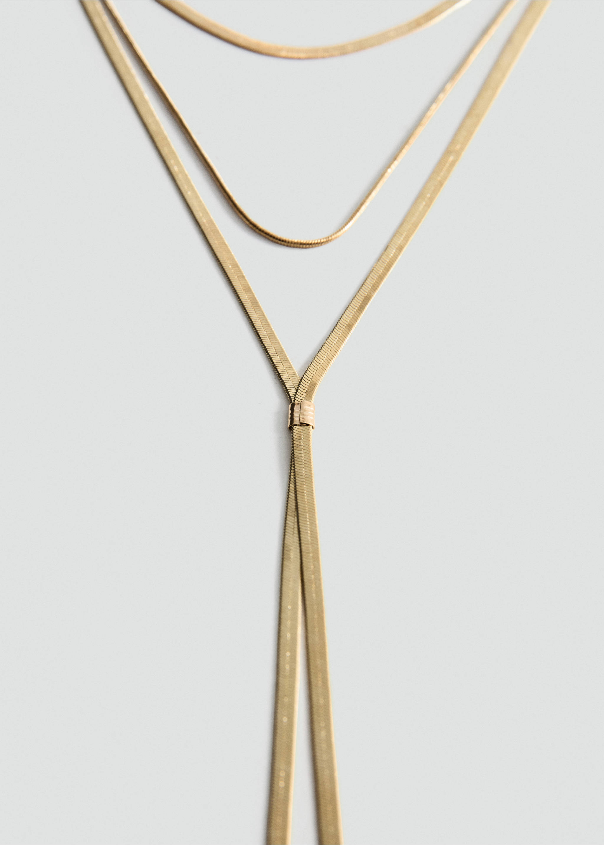 Long triple necklace - Medium plane, Gold. Ref: 27071345-00.