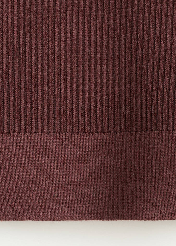 Fine rib-knit cotton sweater — Burgundy