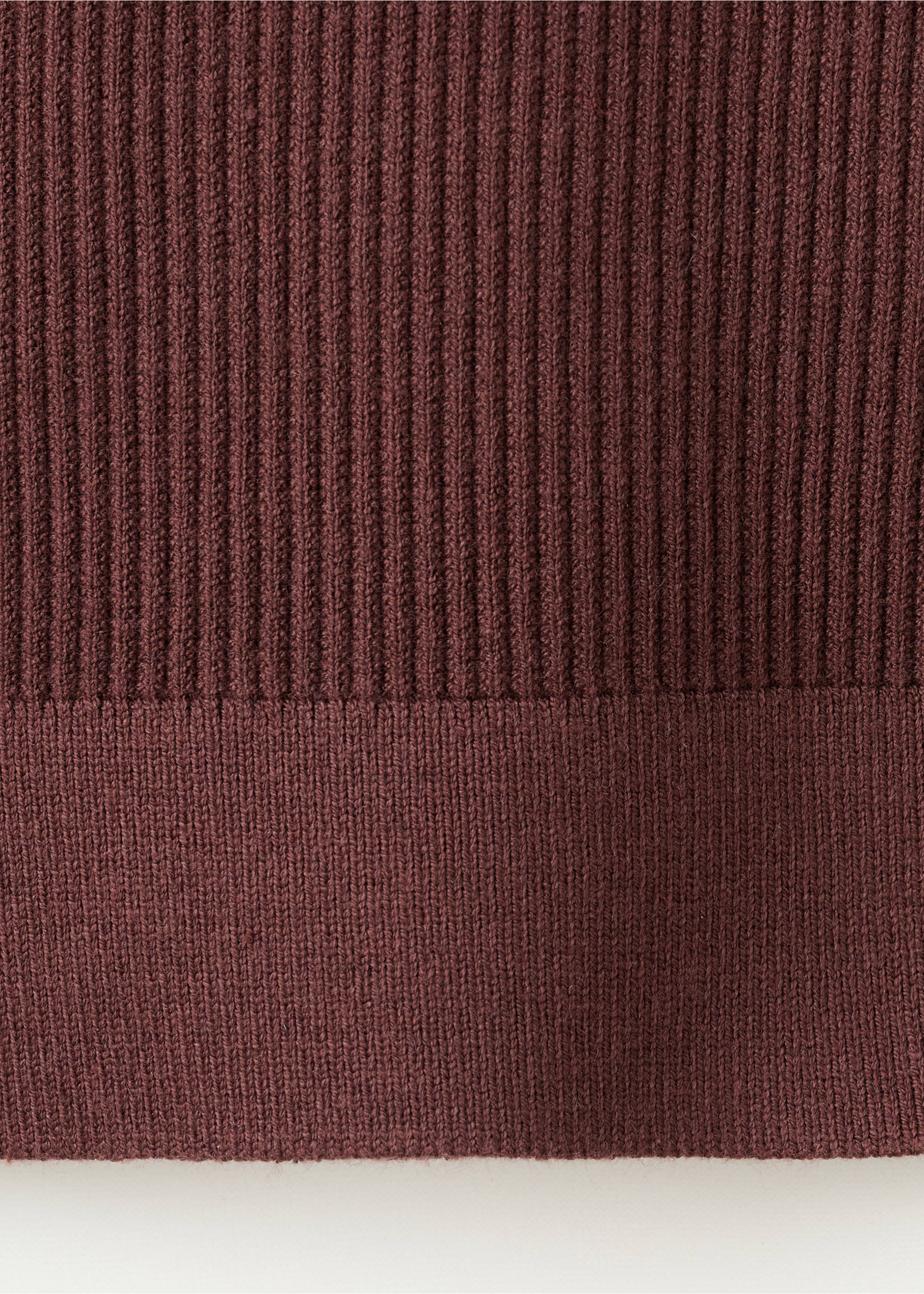Fine rib-knit cotton sweater - Details of the article 0, Burgundy. Ref: 27071348-00.
