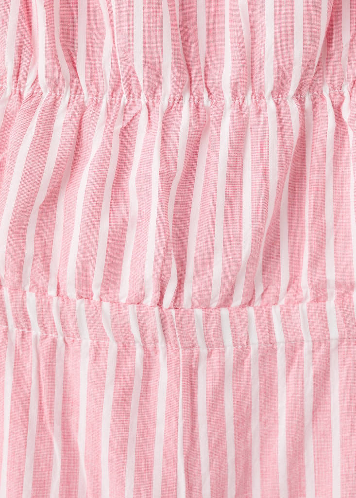Striped jumpsuit with opening — Red