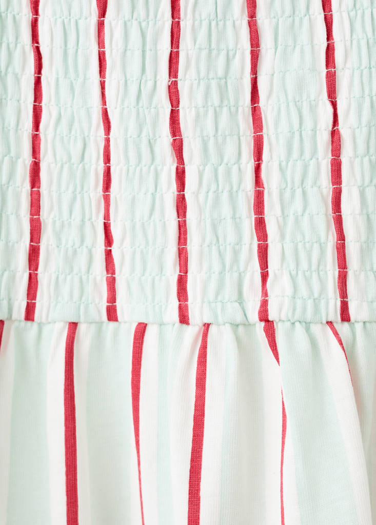 Ruffled striped dress — Turquoise