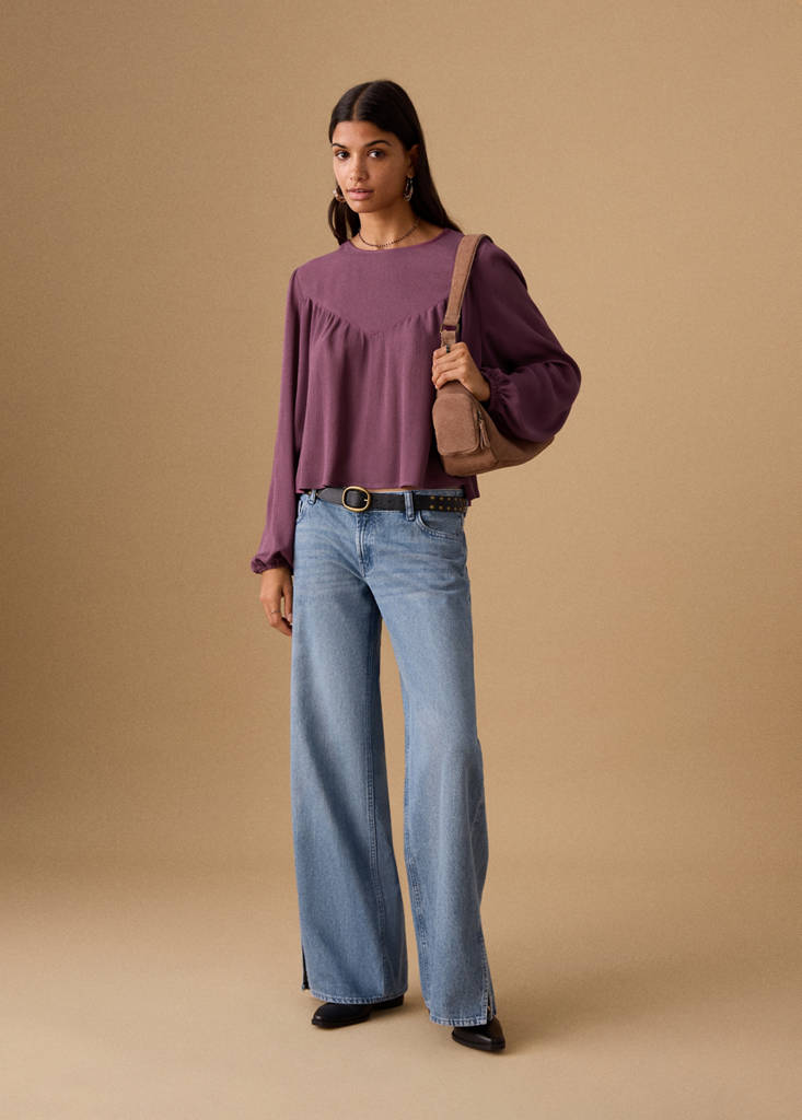 Ruched flowing blouse — Purple