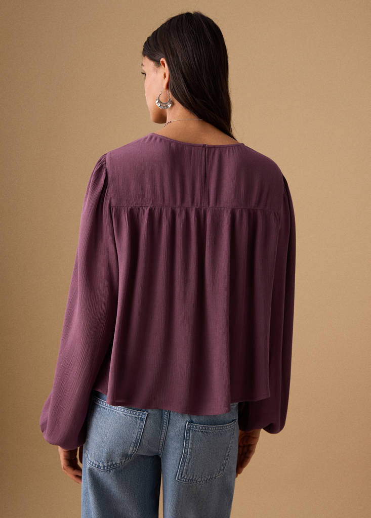 Ruched flowing blouse — Purple