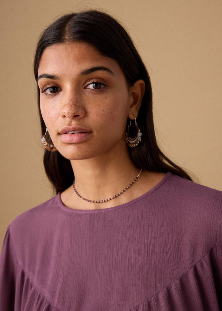 Ruched flowing blouse — Purple
