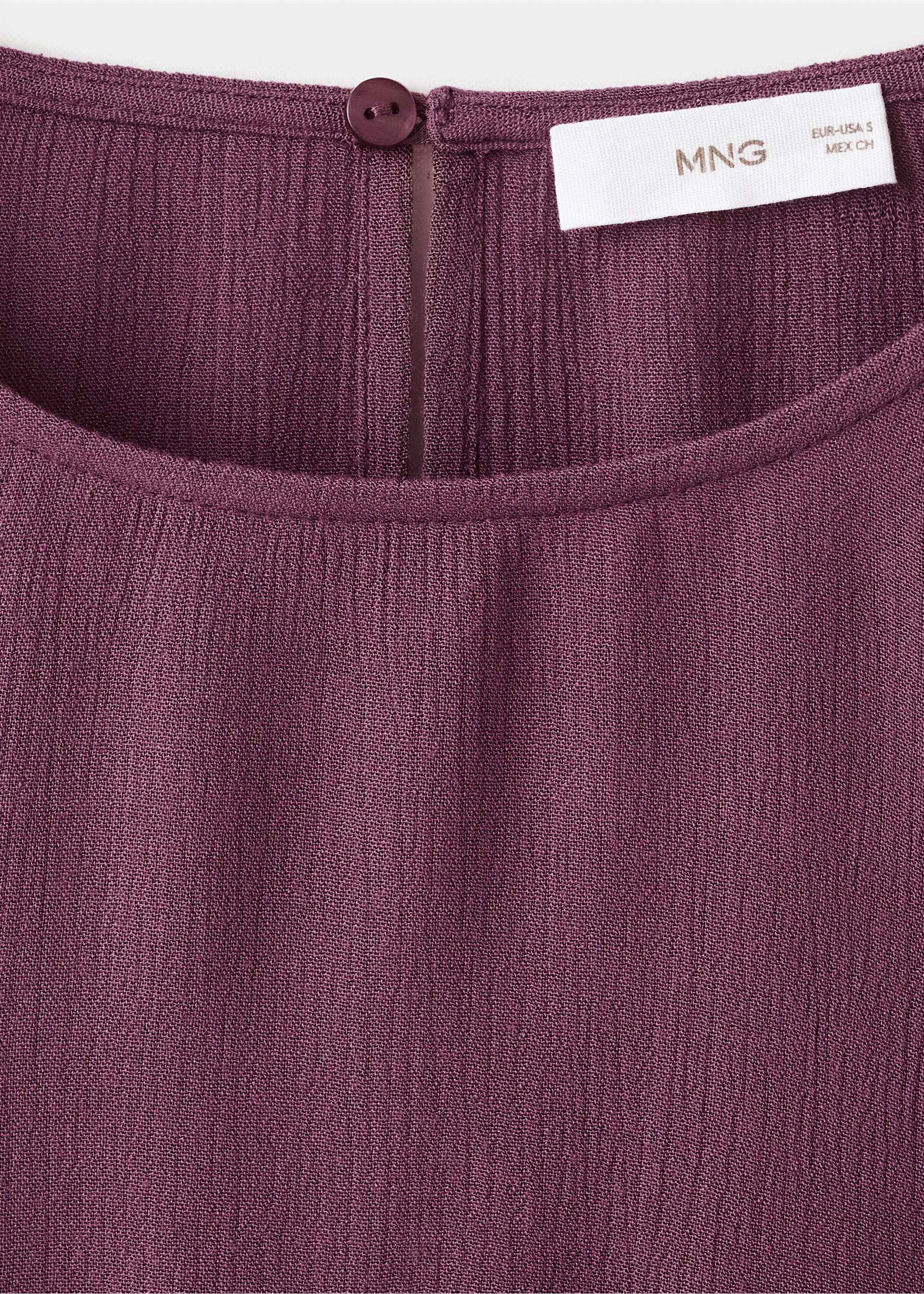 Blusa fluida fruncida - Detalle del artículo 8, Morado. Ref: 27071510-00.