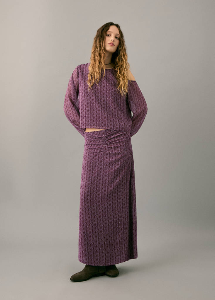 Printed long skirt — Pale Pink