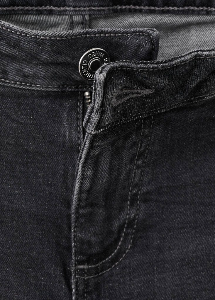 Low-waist studded jeans — Black denim