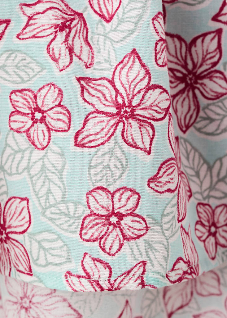 Floral print top — Aqua Green