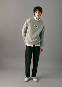 Patch cotton sweatshirt — Grey 2