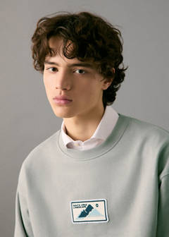 Patch cotton sweatshirt — Grey 4
