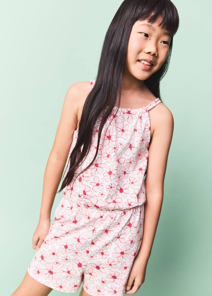 Flower short jumpsuit — Red