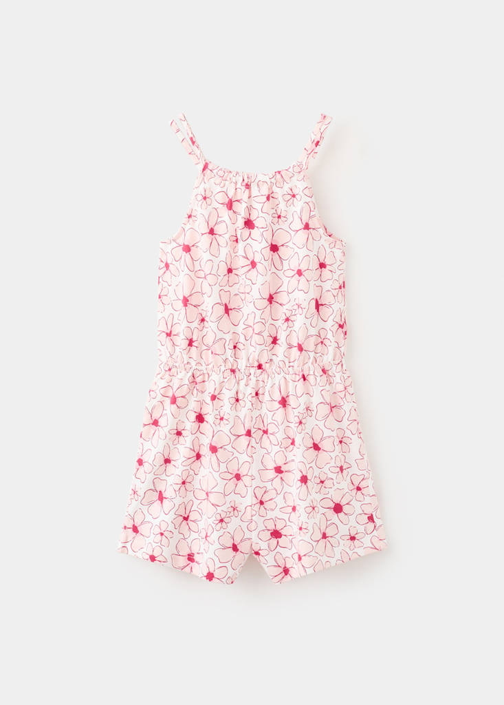 Flower short jumpsuit — Red