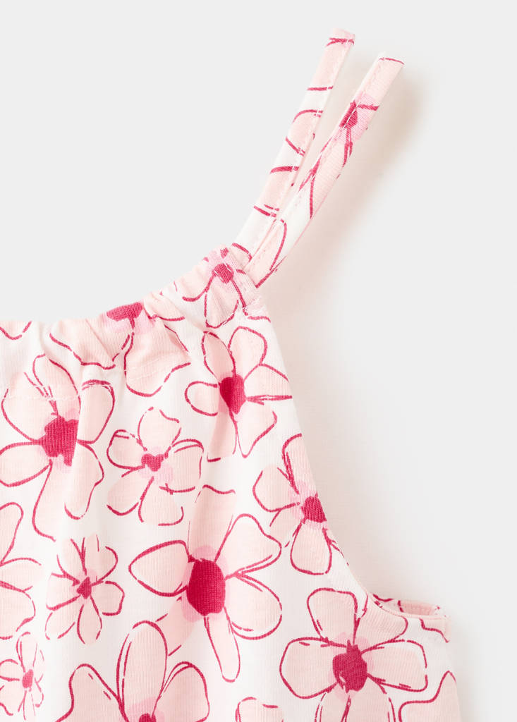 Flower short jumpsuit — Red