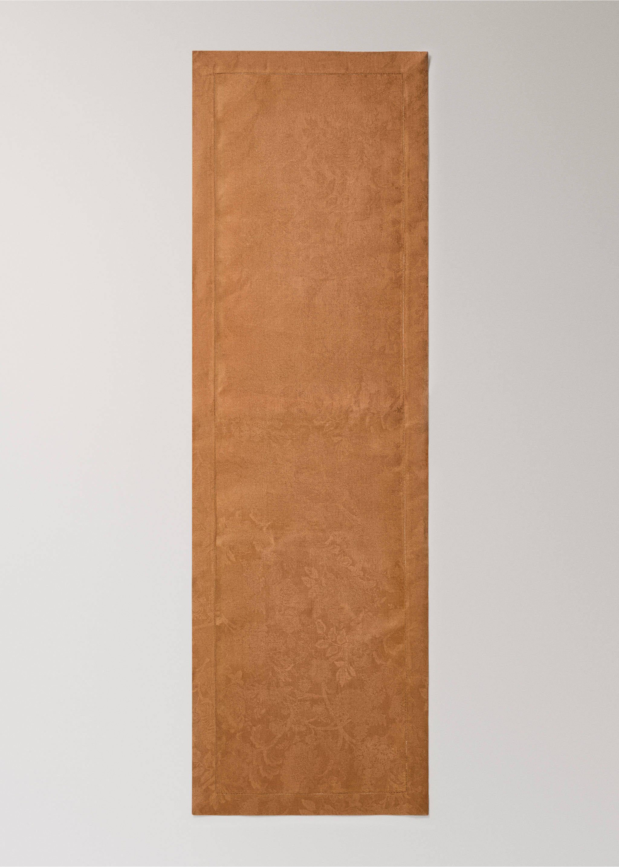 Tischset aus 100 % Leinen mit Blumenmuster - Detail des Artikels 2, Mittelbraun. Ref: 27071518-00.