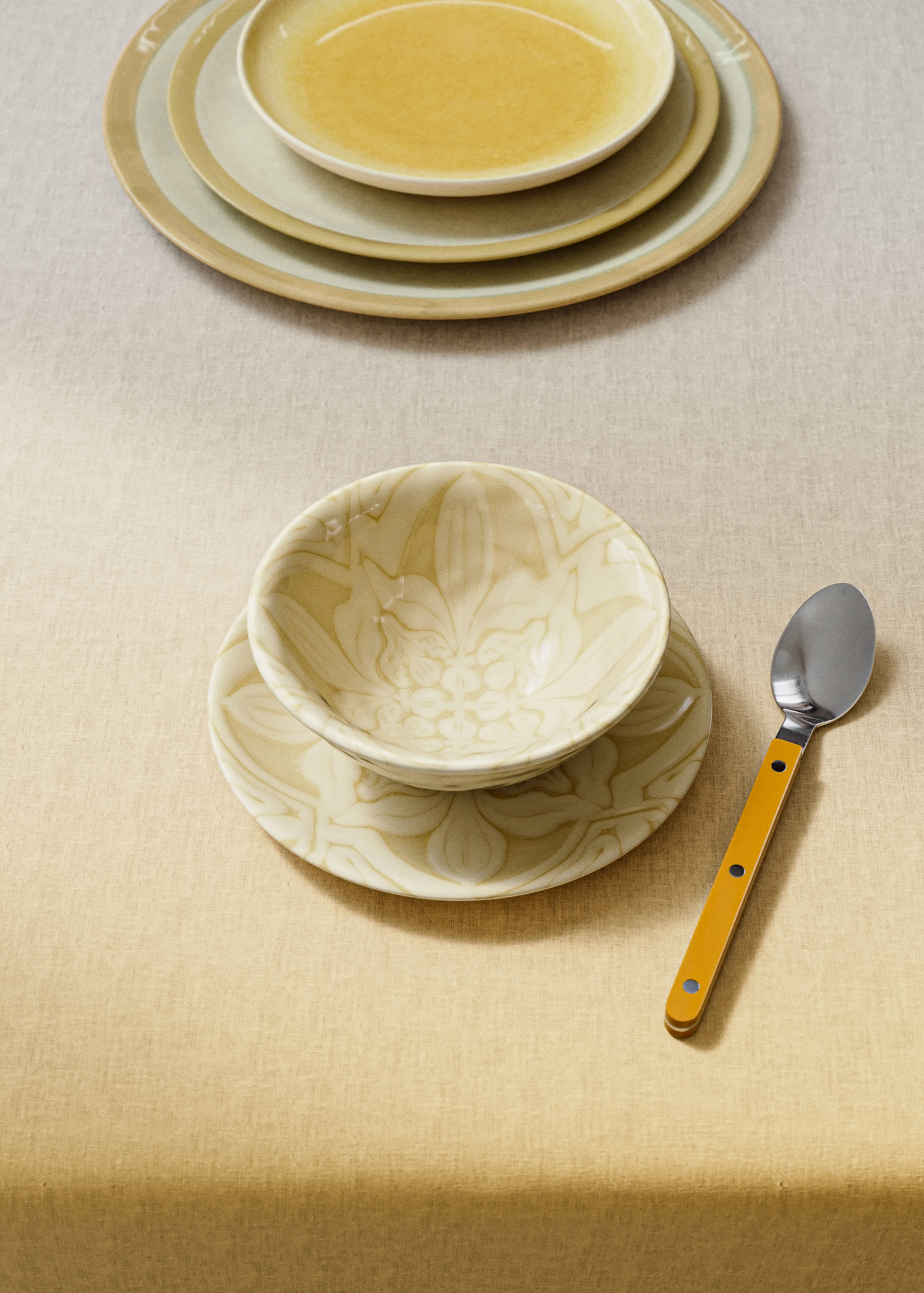 Schale aus Steingut mit Blumenmuster - Allgemeine Ansicht