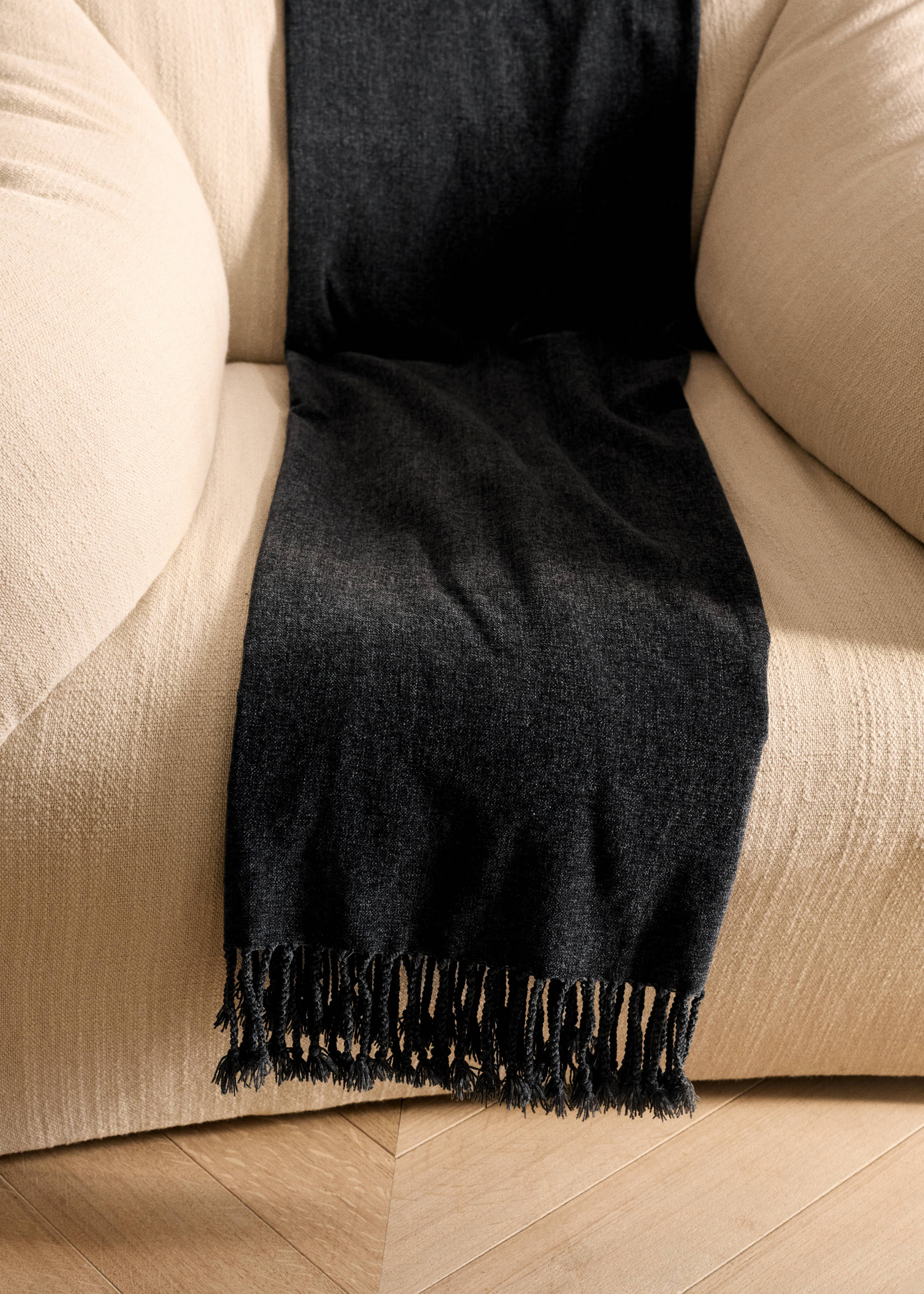 Chenille blanket with fringes - General plane