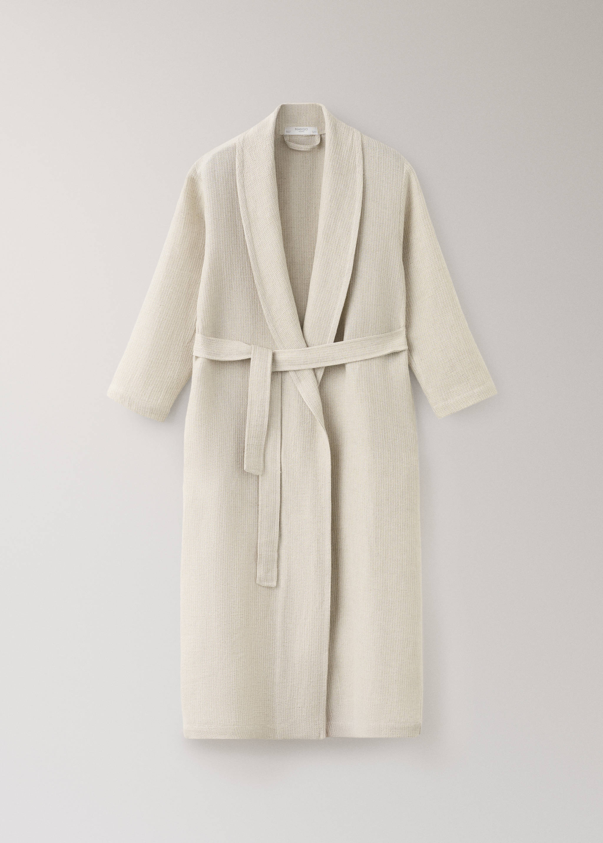 Linen cotton mini waffle dressing gown - Article without model
