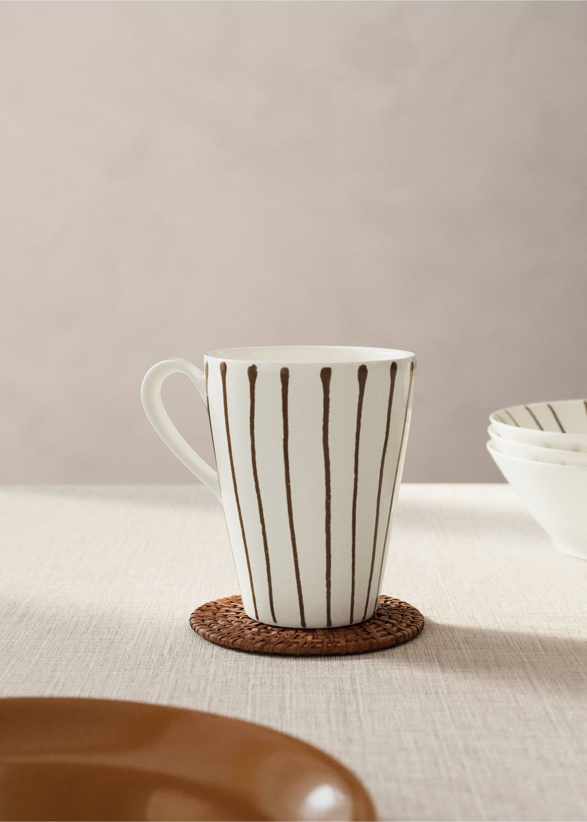 Stoneware tea cup - General plane, Brown. Ref: 27071527-00.