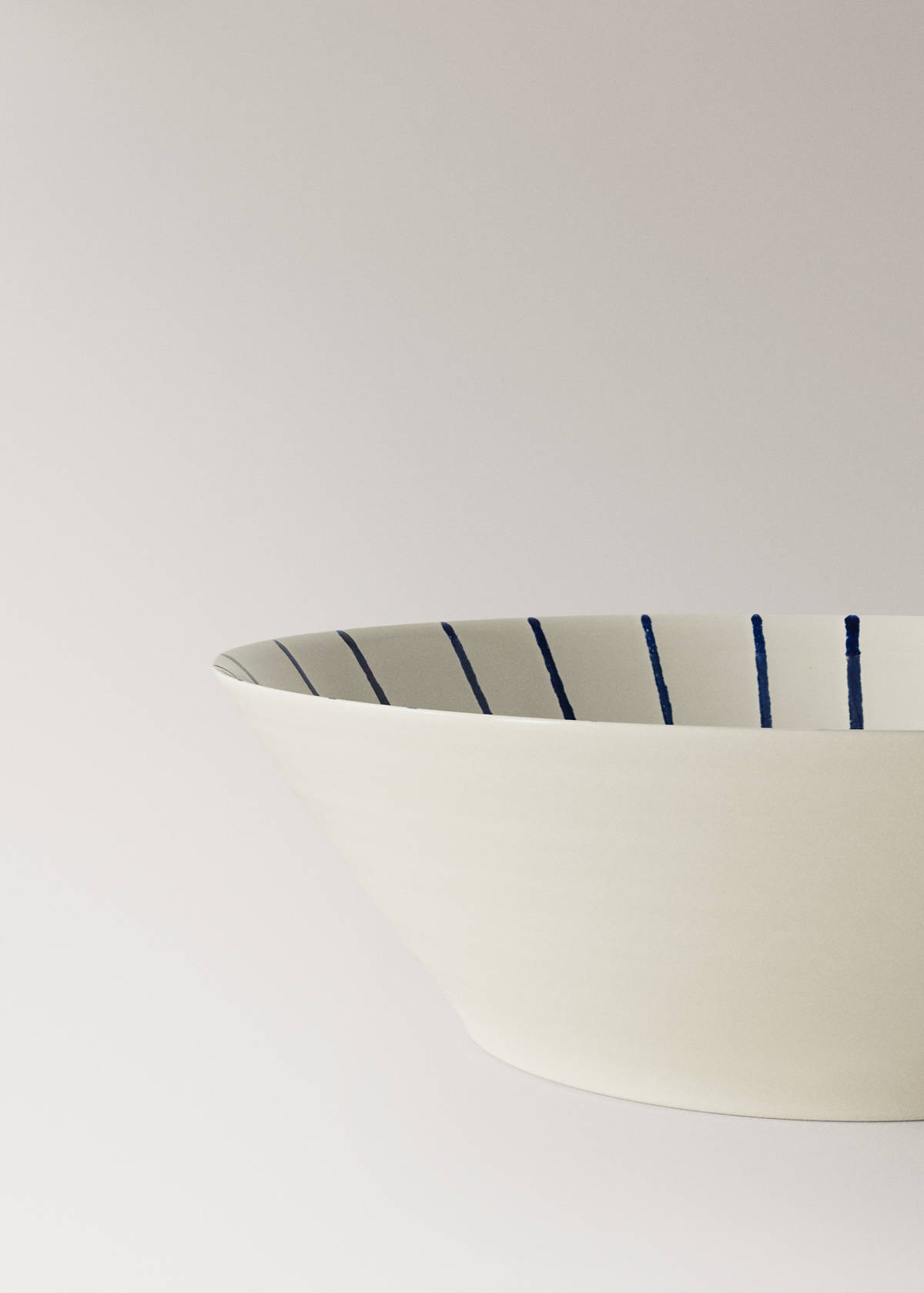 Striped gres bowl — Navy