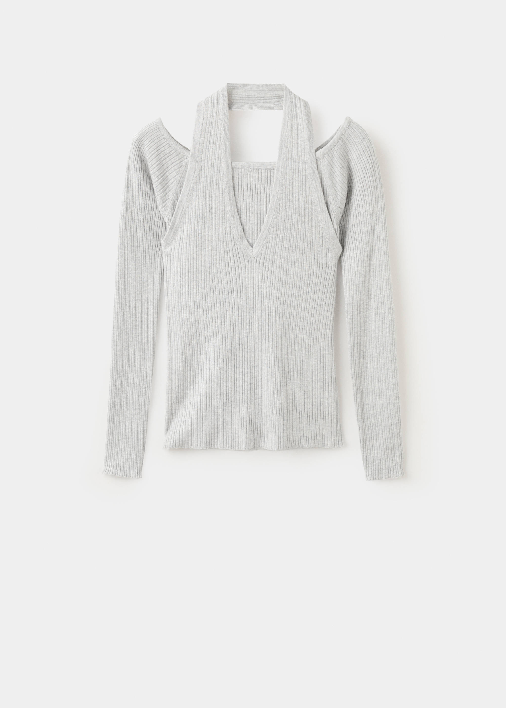 Long-sleeved halter-neck top - Article without model