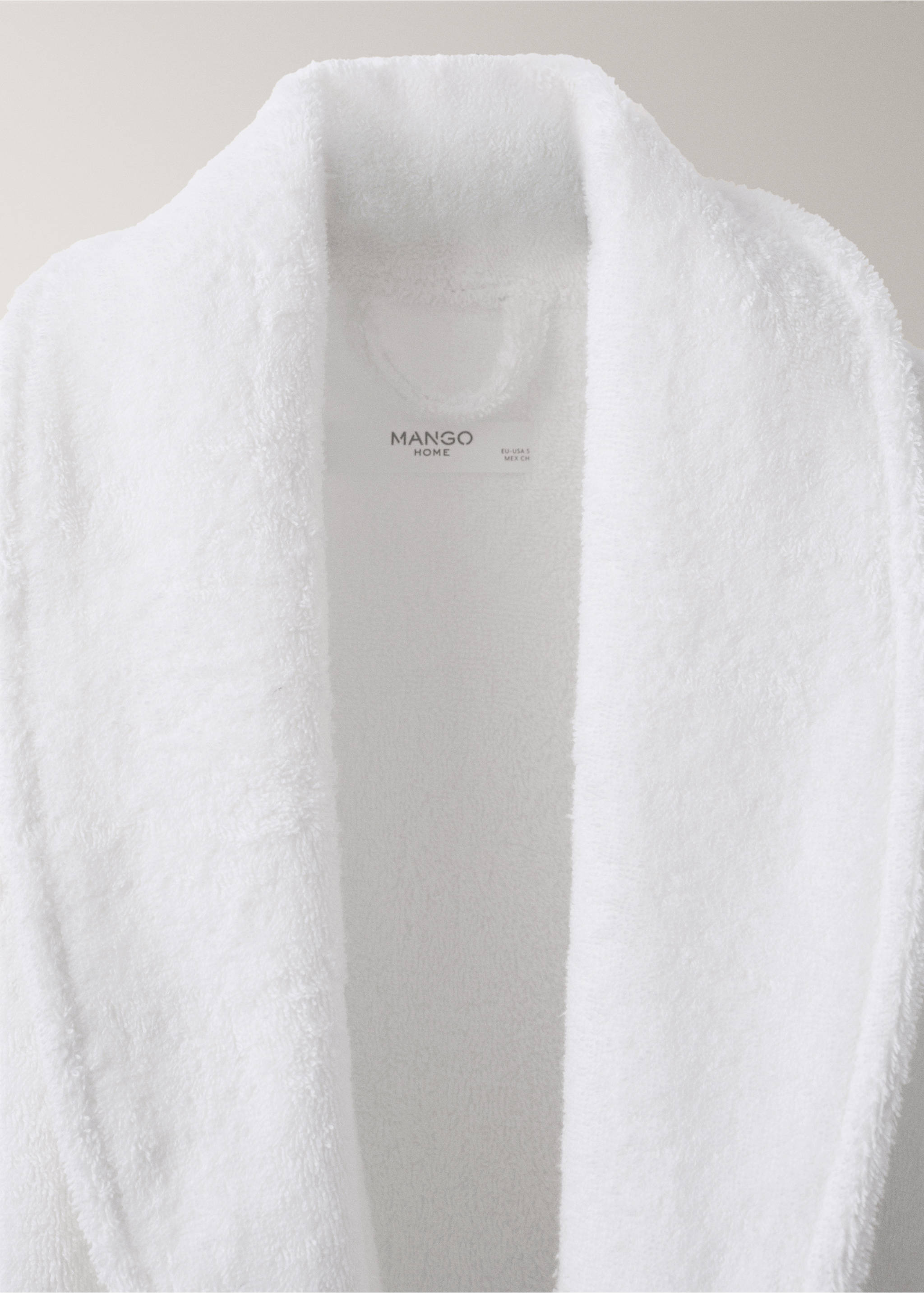 Soft cotton bathrobe - Details of the article 1, White. Ref: 27071531-00.