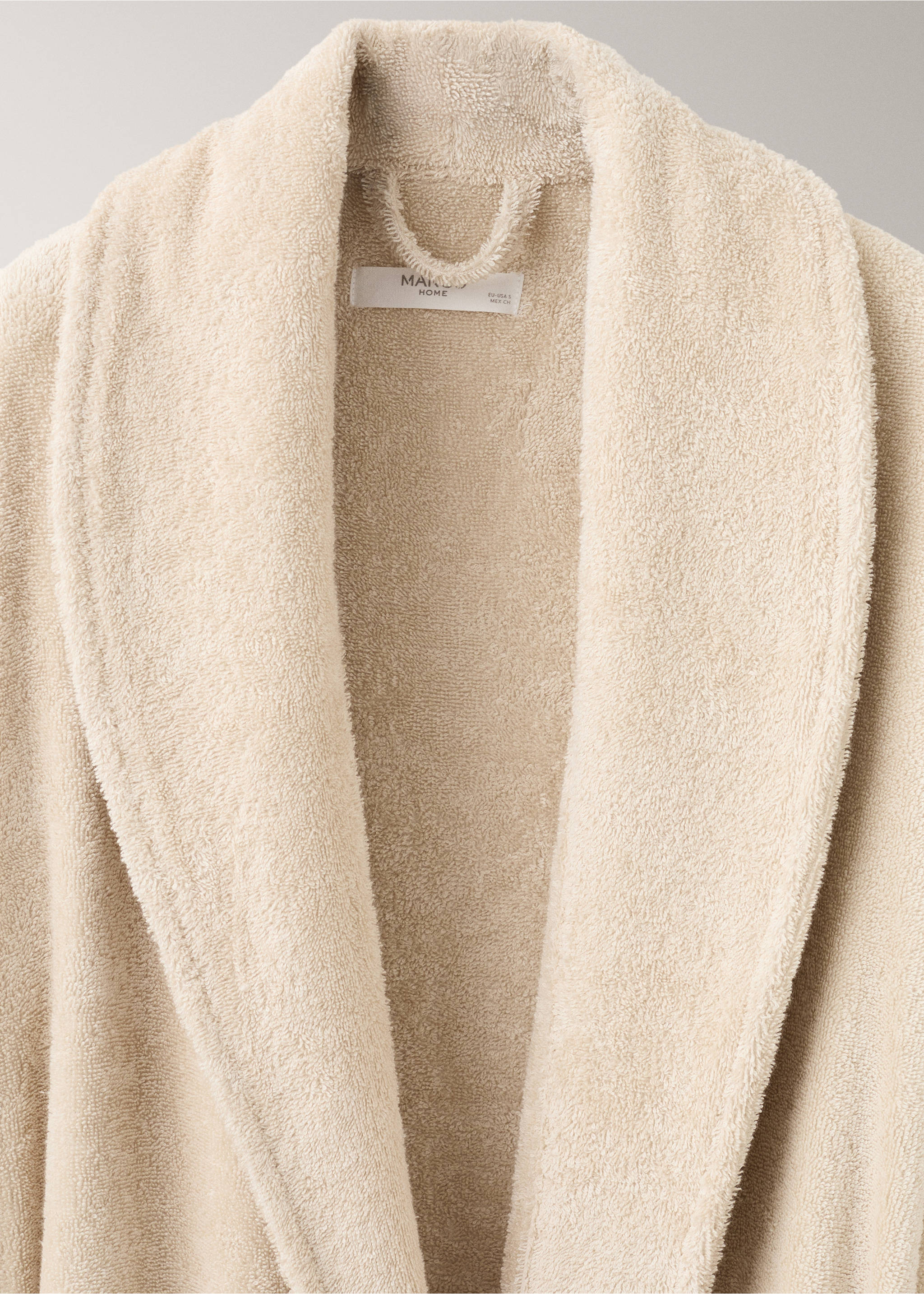 Soft cotton bathrobe - Details of the article 1, Sand. Ref: 27071531-00.