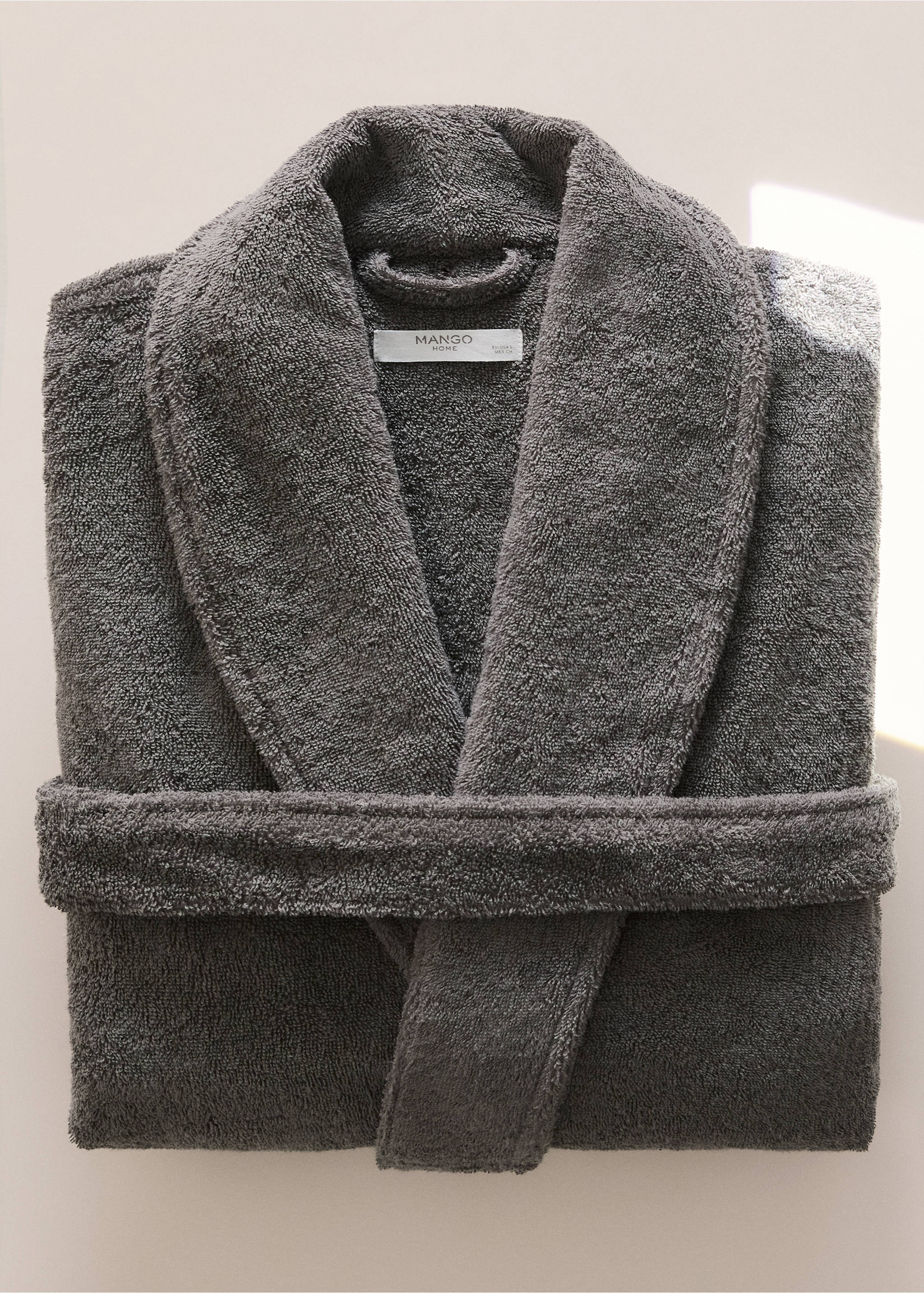 Soft cotton bathrobe - General plane, Dark Grey. Ref: 27071531-00.