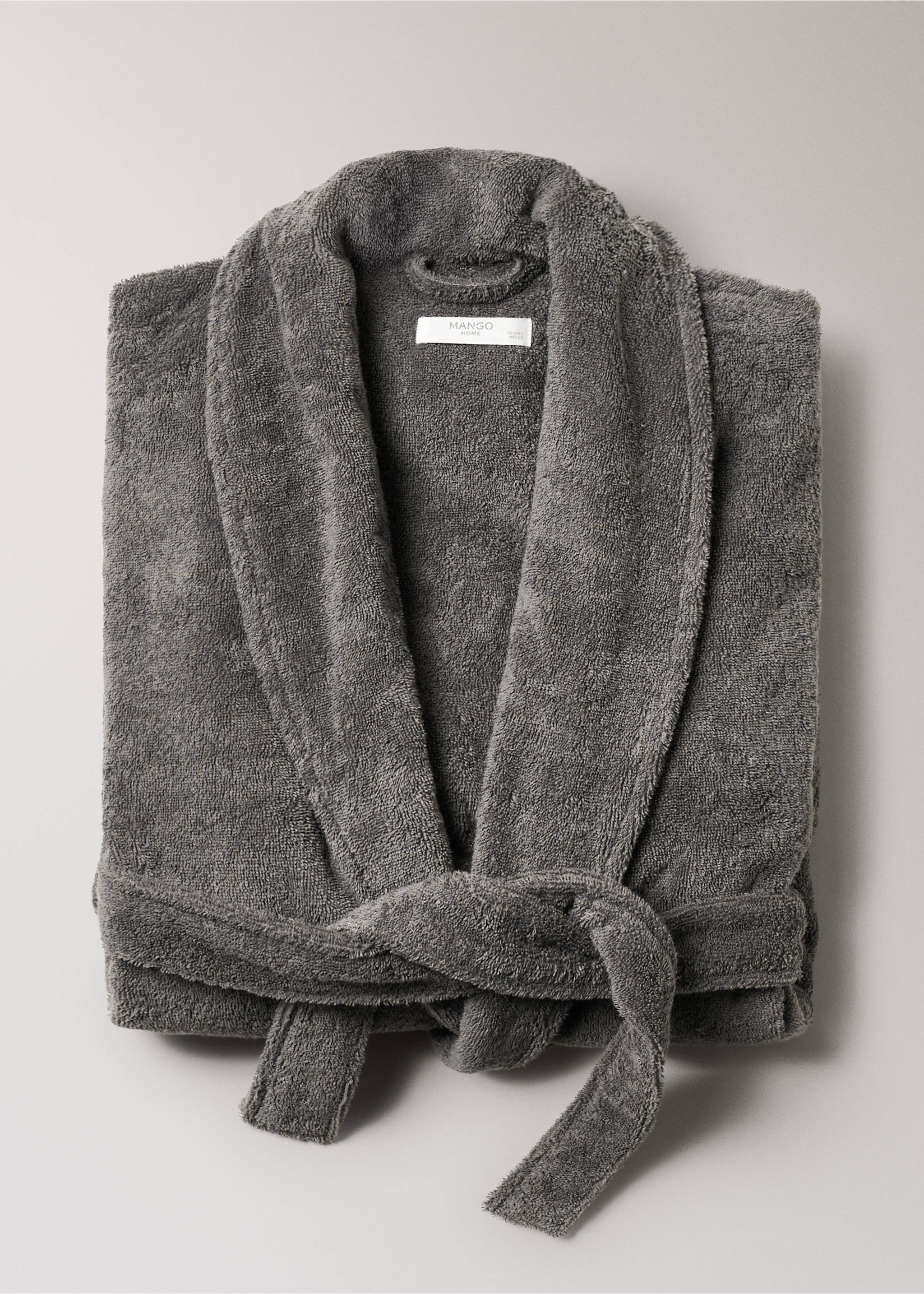 Soft cotton bathrobe - Details of the article 3, Dark Grey. Ref: 27071531-00.