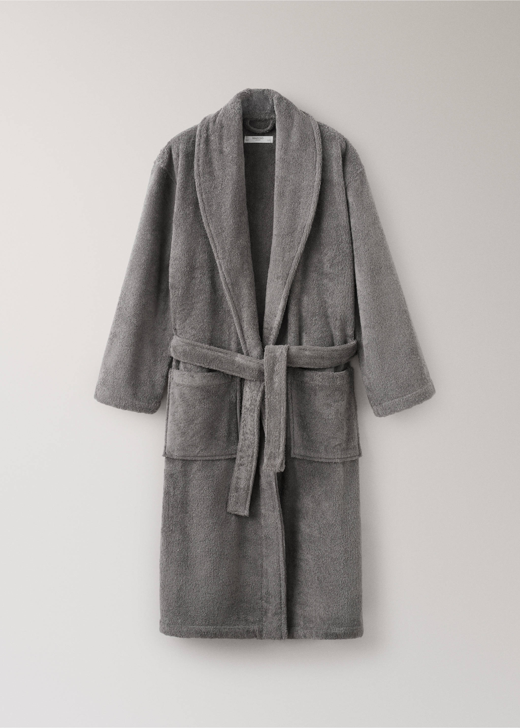 Soft cotton bathrobe - Article without model, Dark Grey. Ref: 27071531-00.