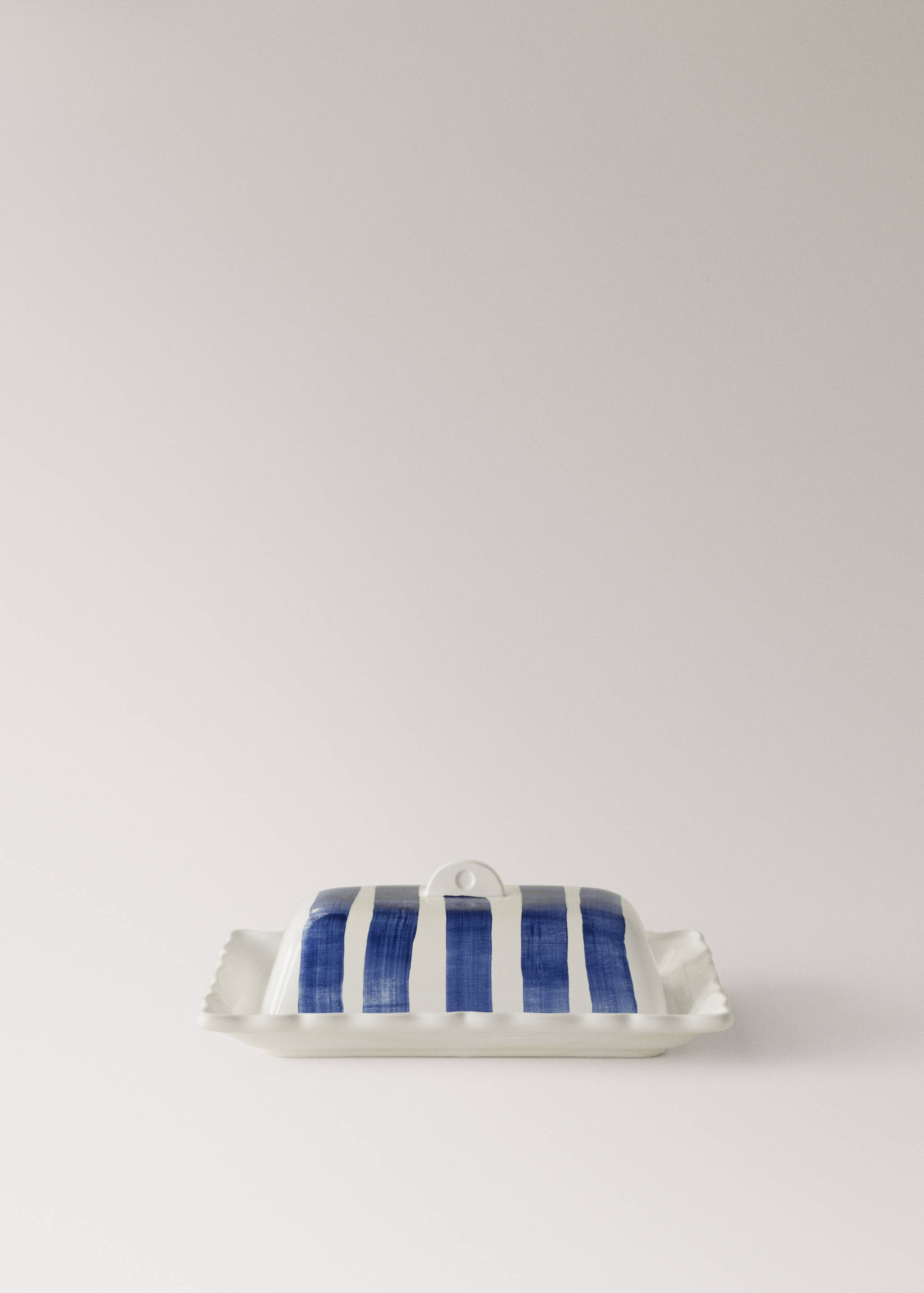 Striped earthenware butter dish - Article without model