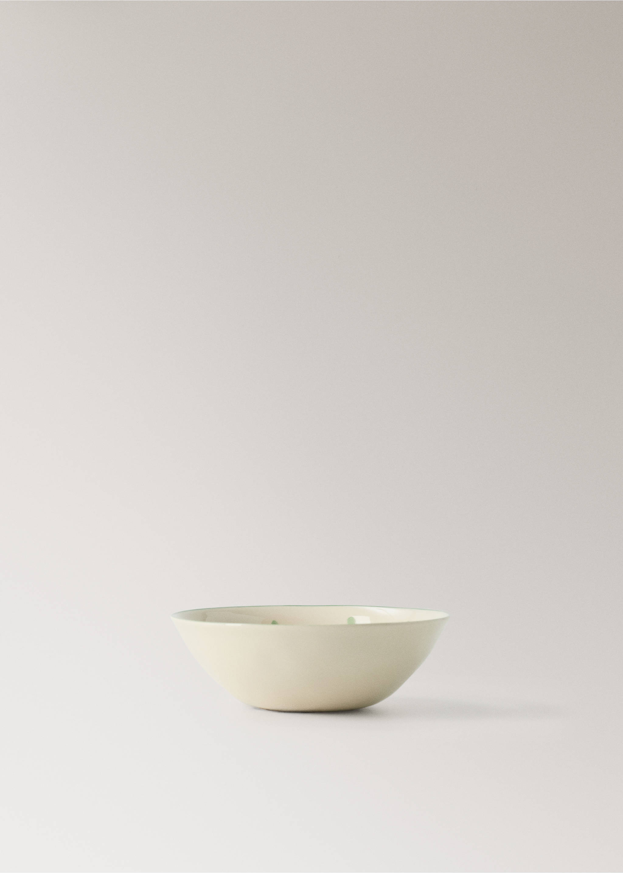 Floral design stoneware bowl - Article without model, Pastel Green. Ref: 27071533-00.