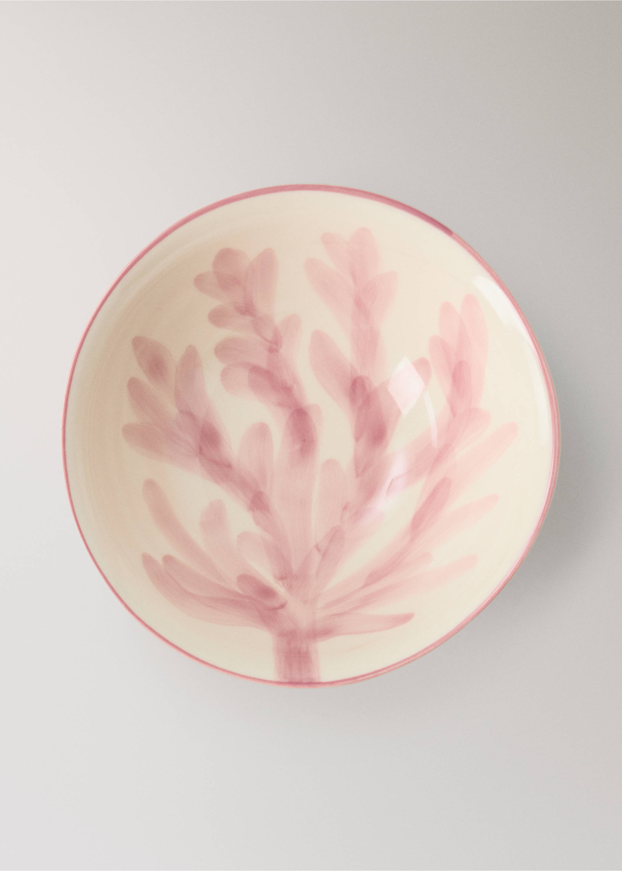 Floral design stoneware bowl - Details of the article 2, Light/Pastel Purple. Ref: 27071533-00.
