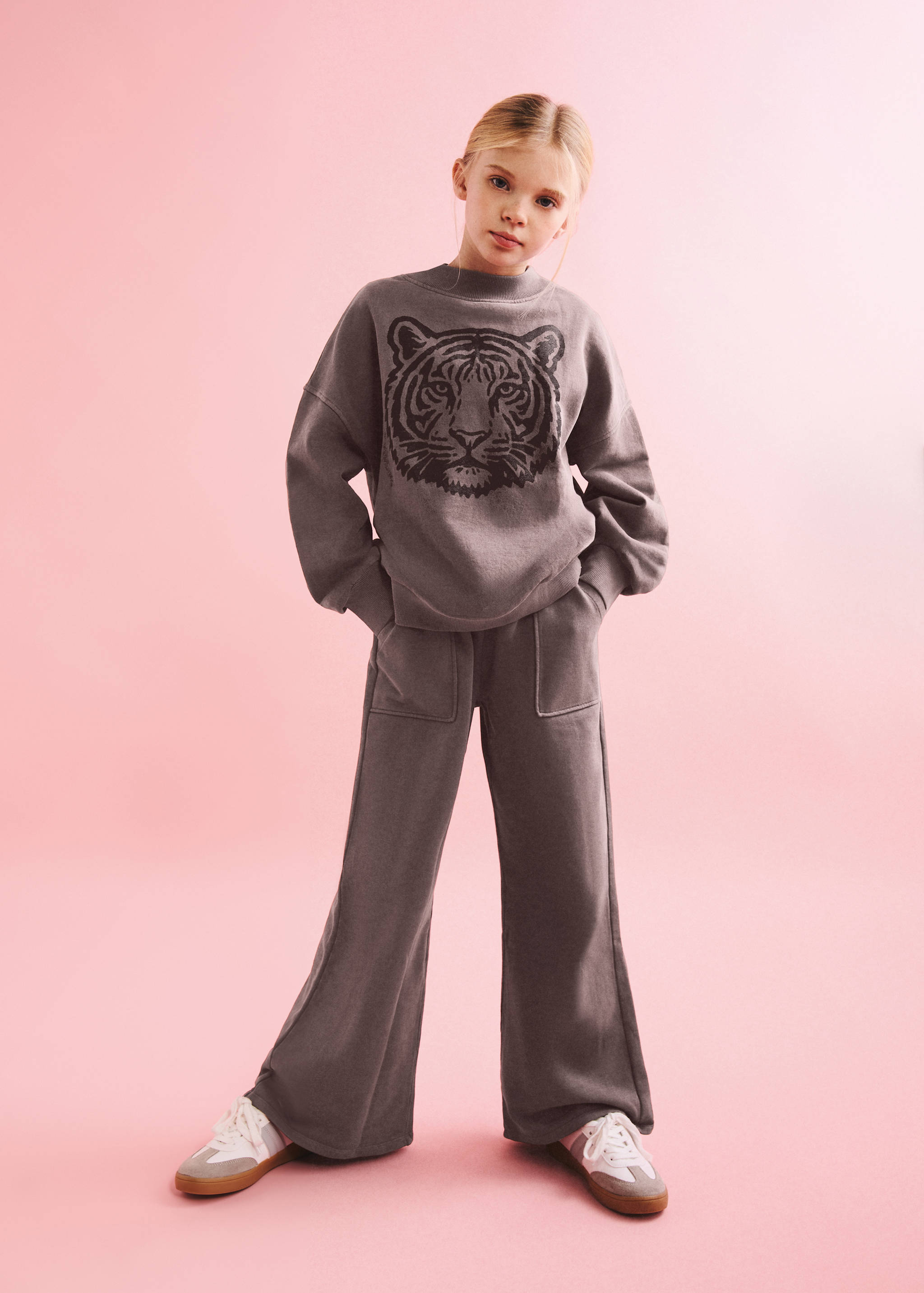 Cotton wide leg trousers - General plane