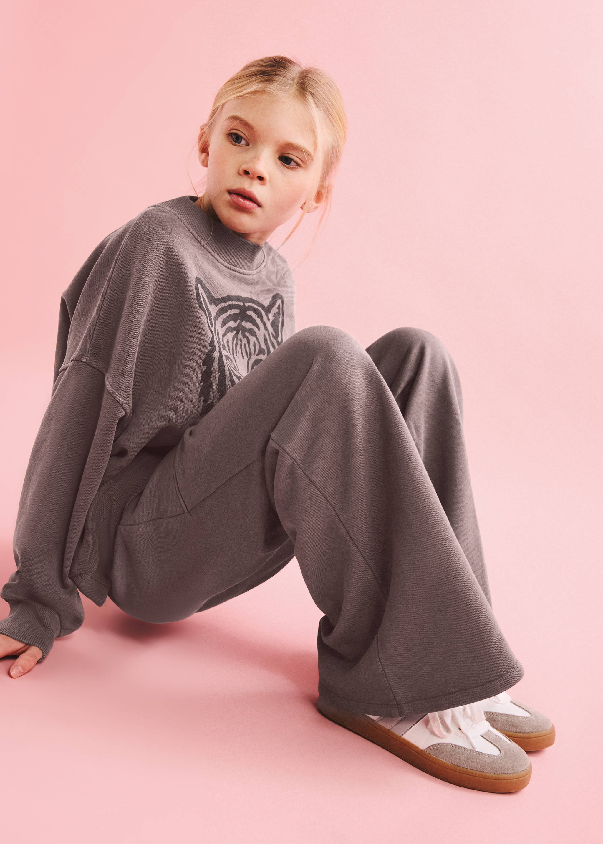 Cotton wide leg trousers - Medium plane